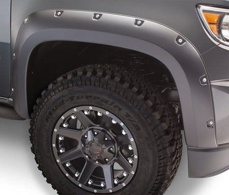 Bushwacker 40137-02 - Black Pocket/Rivet Style Smooth Finish Front Fender Flares For 2015-2021 Chevrolet Colorado Bushwacker 2