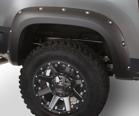 Bushwacker 40138-02 - Black Pocket/Rivet Style Smooth Finish Rear Fender Flares For 2015-2022 Chevrolet Colorado W/61.7 Inch Bed Bushwacker 2