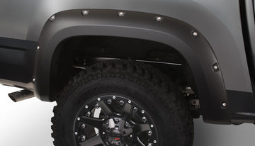 Bushwacker Body Bushwacker 40140-02 - Black Pocket/Rivet Style Smooth Finish Rear Fender Flares For 2015-2022 Chevrolet Colorado W/74 Inch Bed Bushwacker