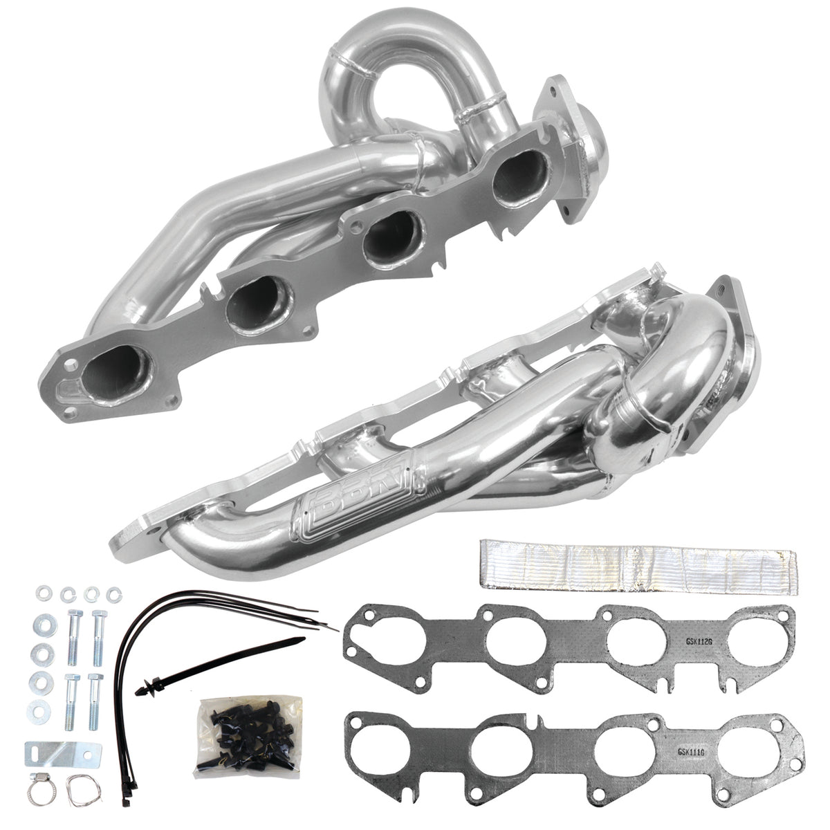BBK Performance Parts 40140 - 2009-2018 DODGE RAM TRUCK 5.7L 1-3/4 SHORTY HEADERS (POLISHED SILVER CERAMIC) 5
