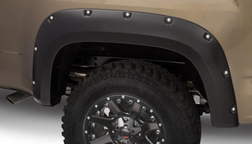 Bushwacker 40142-02 - Black Pocket/Rivet Style Smooth Finish Rear Fender Flares For 2015-2020 GMC Canyon W/61.2 Inch Bed Bushwacker 1