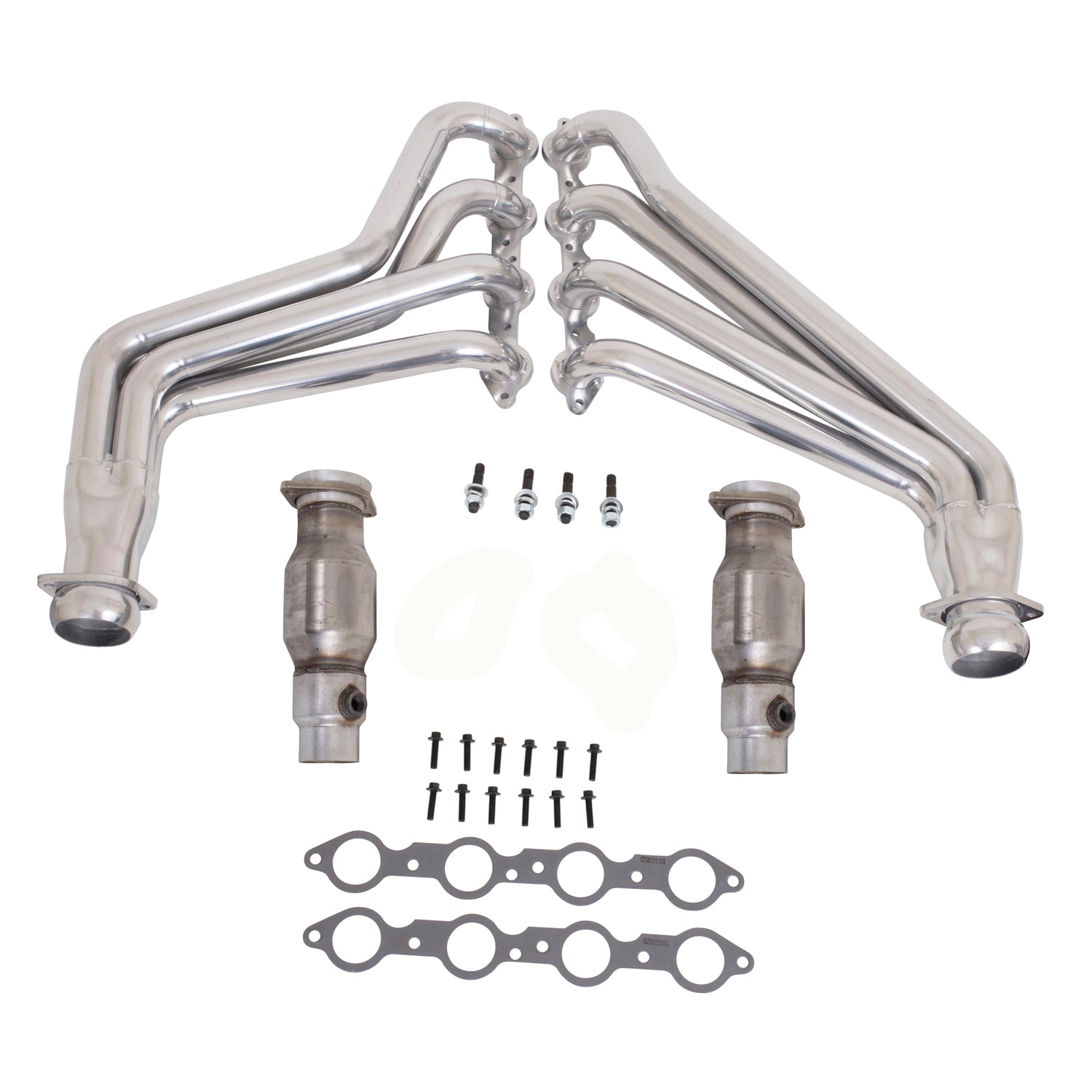 BBK Performance Parts 40210 - 2010-15 CAMARO 6.2 SS 1-3/4 LONG TUBE HEADERS W/CATS (POLISHED SILVER CERAMIC) 1