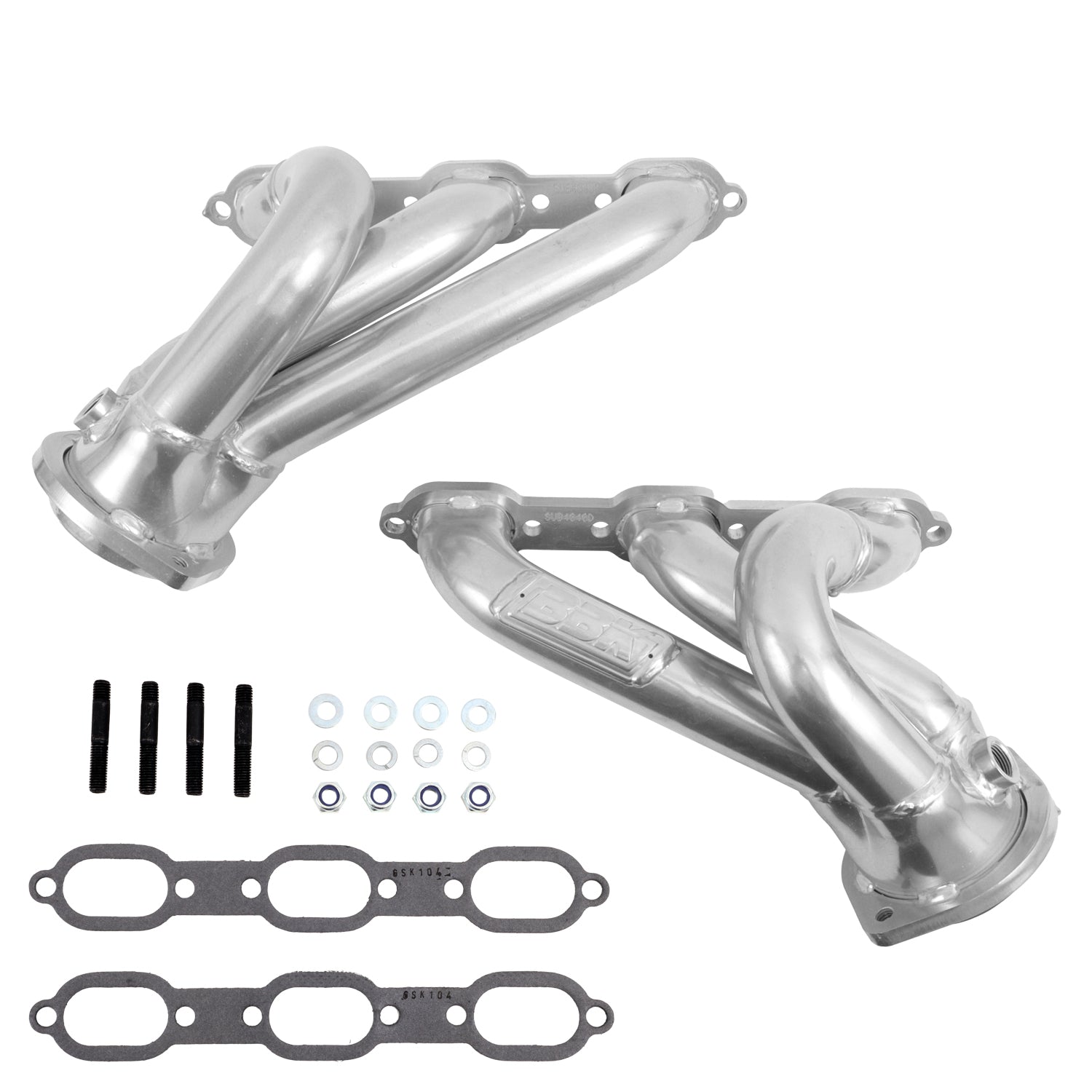 BBK Performance Parts 40400 - 2006-10 CHARGER CHALLENGER 3.5L SHORTY EXHAUST HEADERS (POLISHED SILVER CERAMIC) 1