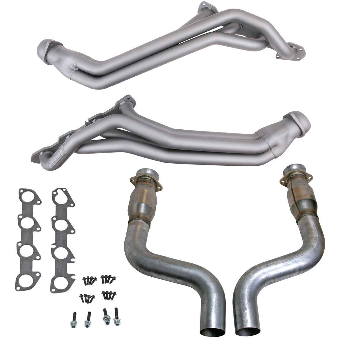 BBK Performance Parts 40463 - 09-24 CHALL CHAR 5.7L HEMI 1-3/4 LONG TUBE HEADERS PLUS MID PIPE (TITANIUM) 1