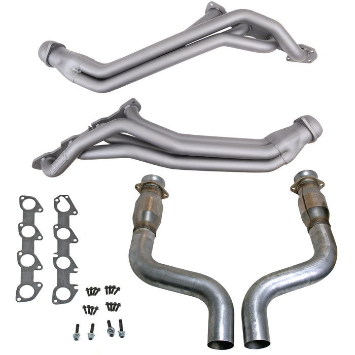 BBK Performance Parts 40463 - 09-24 CHALL CHAR 5.7L HEMI 1-3/4 LONG TUBE HEADERS PLUS MID PIPE (TITANIUM) 1