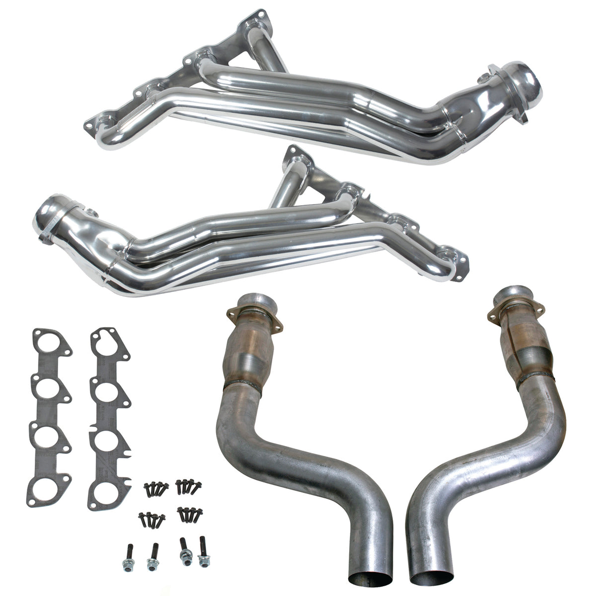 BBK Performance Parts 40464 - 09-24 CHALL CHAR 5.7 HEMI 1-3/4 LONG TUBE HEADERS PLUS MID PIPE (SILVER CERAMIC) 1