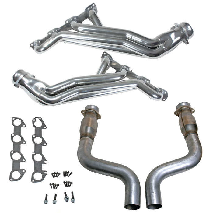 BBK Performance Parts 40464 - 09-24 CHALL CHAR 5.7 HEMI 1-3/4 LONG TUBE HEADERS PLUS MID PIPE (SILVER CERAMIC) 1