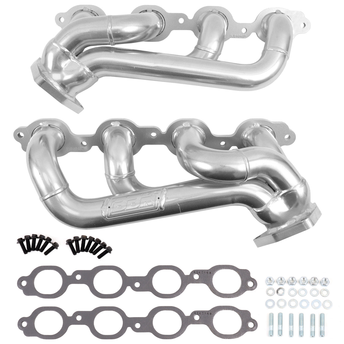 BBK Performance Parts 40480 - 2019-2024 CHEVY TRUCK 5.3/6.2L 1-3/4” SHORTY Headers (POLISHED SILVER CERAMIC) 2