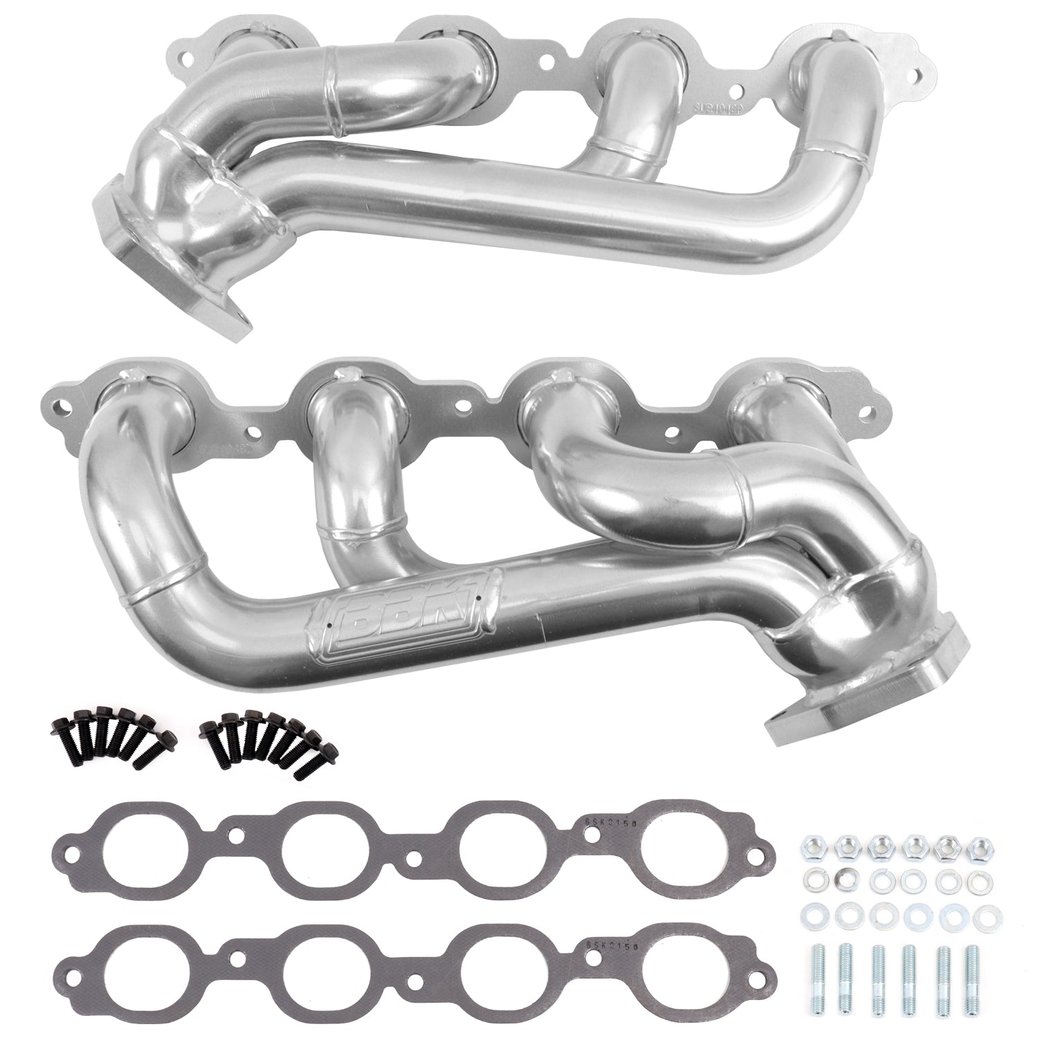BBK Performance Parts 40480 - 2019-2024 CHEVY TRUCK 5.3/6.2L 1-3/4” SHORTY Headers (POLISHED SILVER CERAMIC) 2