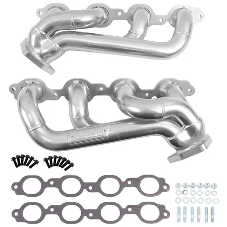 BBK Performance Parts 40480 - 2019-2024 CHEVY TRUCK 5.3/6.2L 1-3/4” SHORTY Headers (POLISHED SILVER CERAMIC) 2
