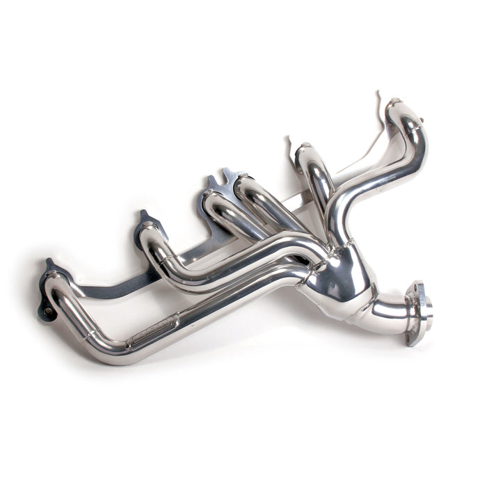 BBK Performance Parts 40520 - 1991-1999 JEEP 4.0L 1-1/2 SHORTY EXHAUST HEADER (POLISHED SILVER CERAMIC)