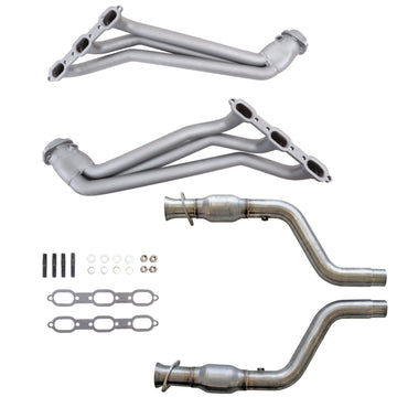 BBK Performance Parts 40552 - 05-10 DODGE CHALL/CHAR V6 1-5/8 LONG TUBE HEADERS PLUS MID PIPE (TITANIUM) 1