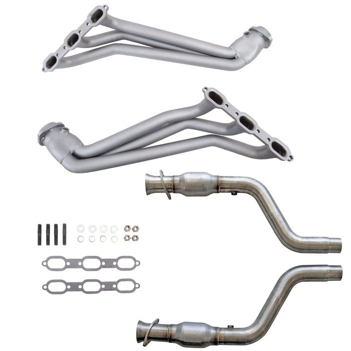 BBK Performance Parts 40552 - 05-10 DODGE CHALL/CHAR V6 1-5/8 LONG TUBE HEADERS PLUS MID PIPE (TITANIUM) 1