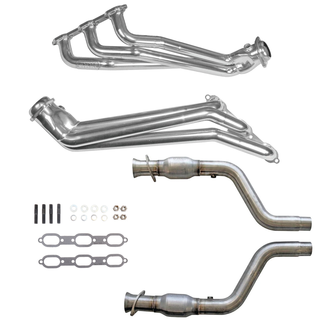 BBK Performance Parts 40553 - 05-10 DODGE CHALL/CHAR V6 1-5/8 LONG TUBE HEADERS PLUS MID PIPE (SILVER CERAMIC) 1