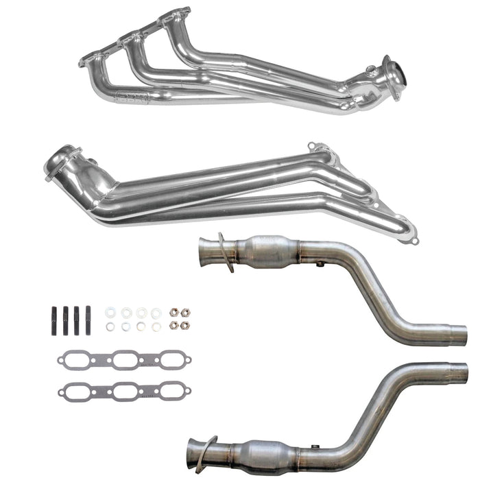 BBK Performance Parts 40553 - 05-10 DODGE CHALL/CHAR V6 1-5/8 LONG TUBE HEADERS PLUS MID PIPE (SILVER CERAMIC) 1