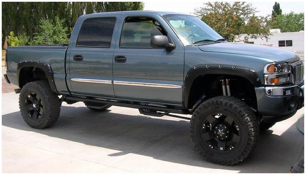 Bushwacker 40917-02 Black Pocket Rivet Style Smooth Finish 4-Piece Fender Flare Set