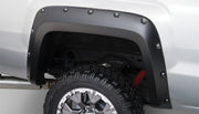Bushwacker 40967-02 - Black Pocket/Rivet Style Smooth Finish 4-Piece Fender Flare Set For 2015-2019 GMC Sierra 2500 Hd/3500 Hd Bushwacker 2
