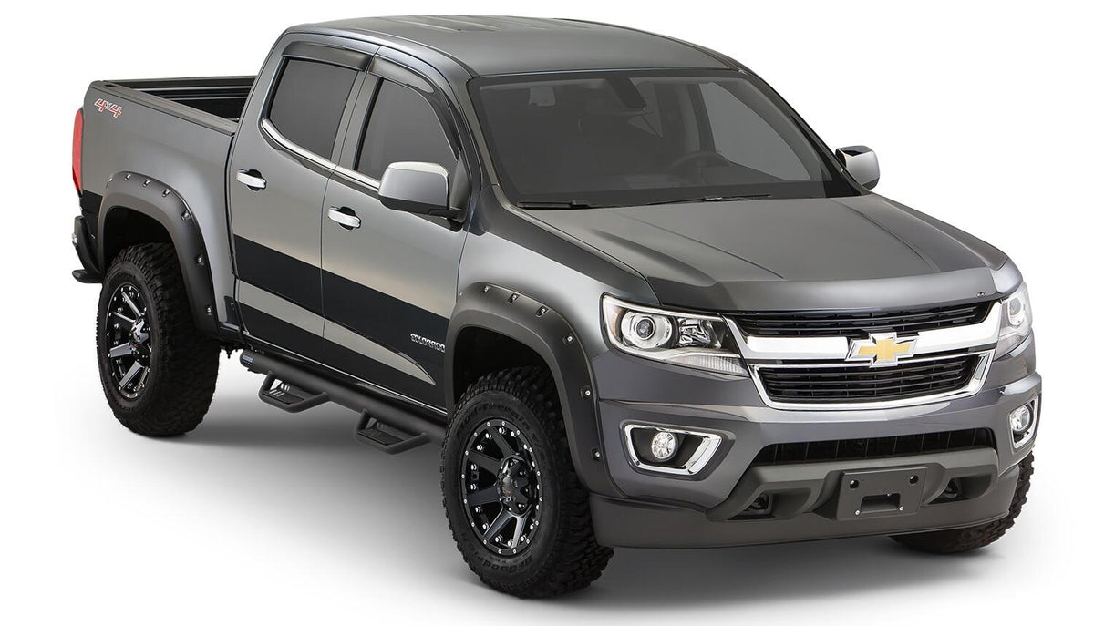Bushwacker 40969-02 - Black Pocket/Rivet Style Smooth Finish 4-Piece Fender Flare Set For 2015-2020 Chevrolet Colorado W/61.7 Inch Bed Bushwacker 3