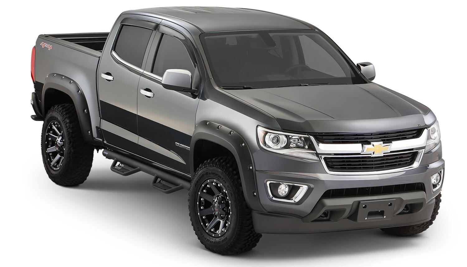 Bushwacker 40969-02 - Black Pocket/Rivet Style Smooth Finish 4-Piece Fender Flare Set For 2015-2020 Chevrolet Colorado W/61.7 Inch Bed Bushwacker 3