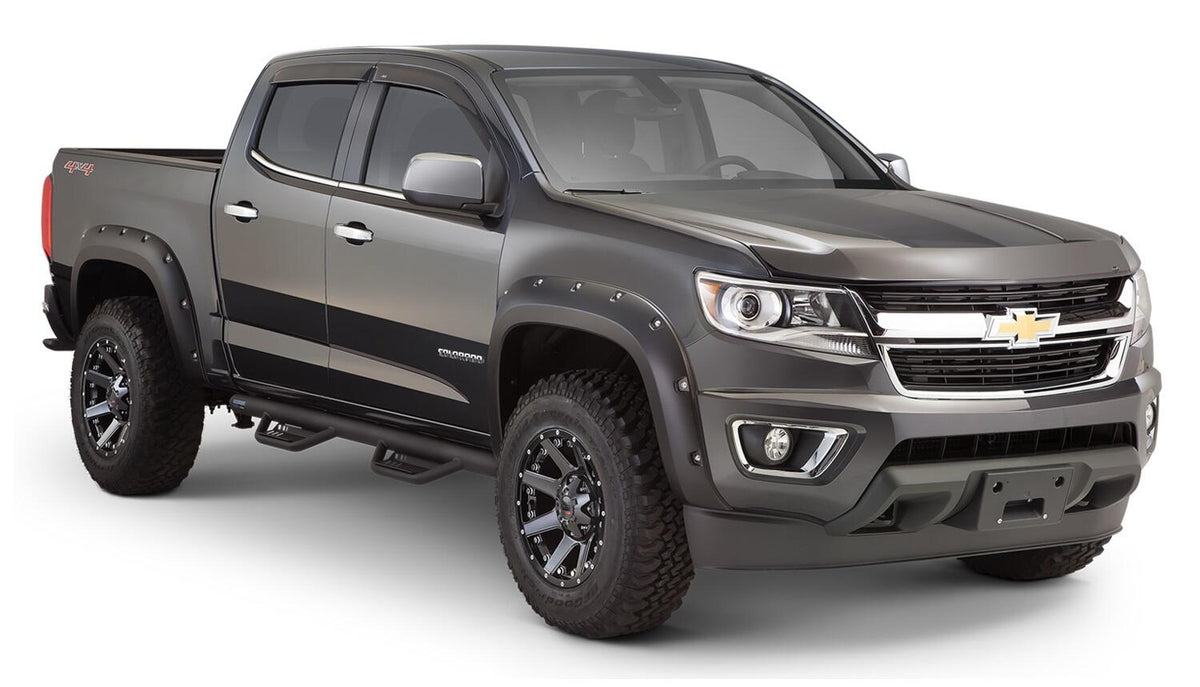 Bushwacker 40969-02 - Black Pocket/Rivet Style Smooth Finish 4-Piece Fender Flare Set For 2015-2020 Chevrolet Colorado W/61.7 Inch Bed Bushwacker 5
