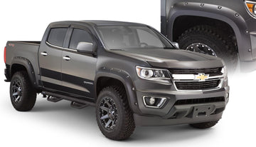 Bushwacker Body Bushwacker 40970-02 - Black Pocket/Rivet Style Smooth Finish 4-Piece Fender Flare Set For 2015-2021 Chevrolet Colorado W/74 Inch Bed Bushwacker