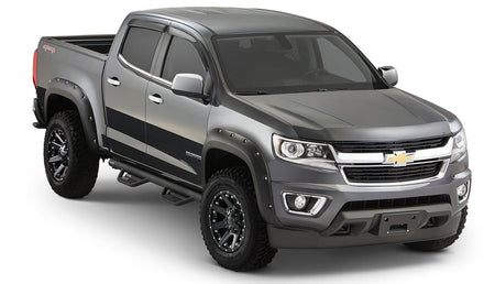 Bushwacker Body Bushwacker 40970-02 - Black Pocket/Rivet Style Smooth Finish 4-Piece Fender Flare Set For 2015-2021 Chevrolet Colorado W/74 Inch Bed Bushwacker