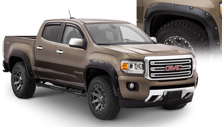 Bushwacker 40971-02 - Black Pocket/Rivet Style Smooth Finish 4-Piece Fender Flare Set For 2015-2021 GMC Canyon W/61.7 Inch Bed Bushwacker 1