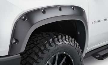Bushwacker Body Bushwacker 40982-02 - Black Pocket/Rivet Style Smooth Finish 4-Piece Set For 2020-2026 Chevrolet Silverado 2500/3500 Bushwacker
