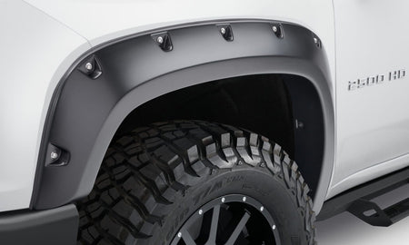Bushwacker Body Bushwacker 40982-02 - Black Pocket/Rivet Style Smooth Finish 4-Piece Set For 2020-2026 Chevrolet Silverado 2500/3500 Bushwacker