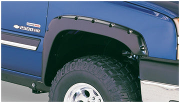 Bushwacker 40991-02 - Black Pocket/Rivet Style Smooth Finish 4-Piece Fender Flare Set For 2021-2022 Chevrolet Colorado 74.0 In Bed Bushwacker