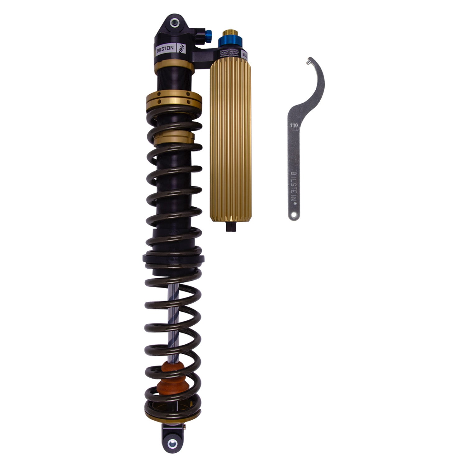 Bilstein 41-338117 - Suspension Shock Absorber and Coil Spring Assembly Monotube Front Left Can-Am Maverick X3 Type III Hard Anodized Black Hawk Powersports Bilstein 1