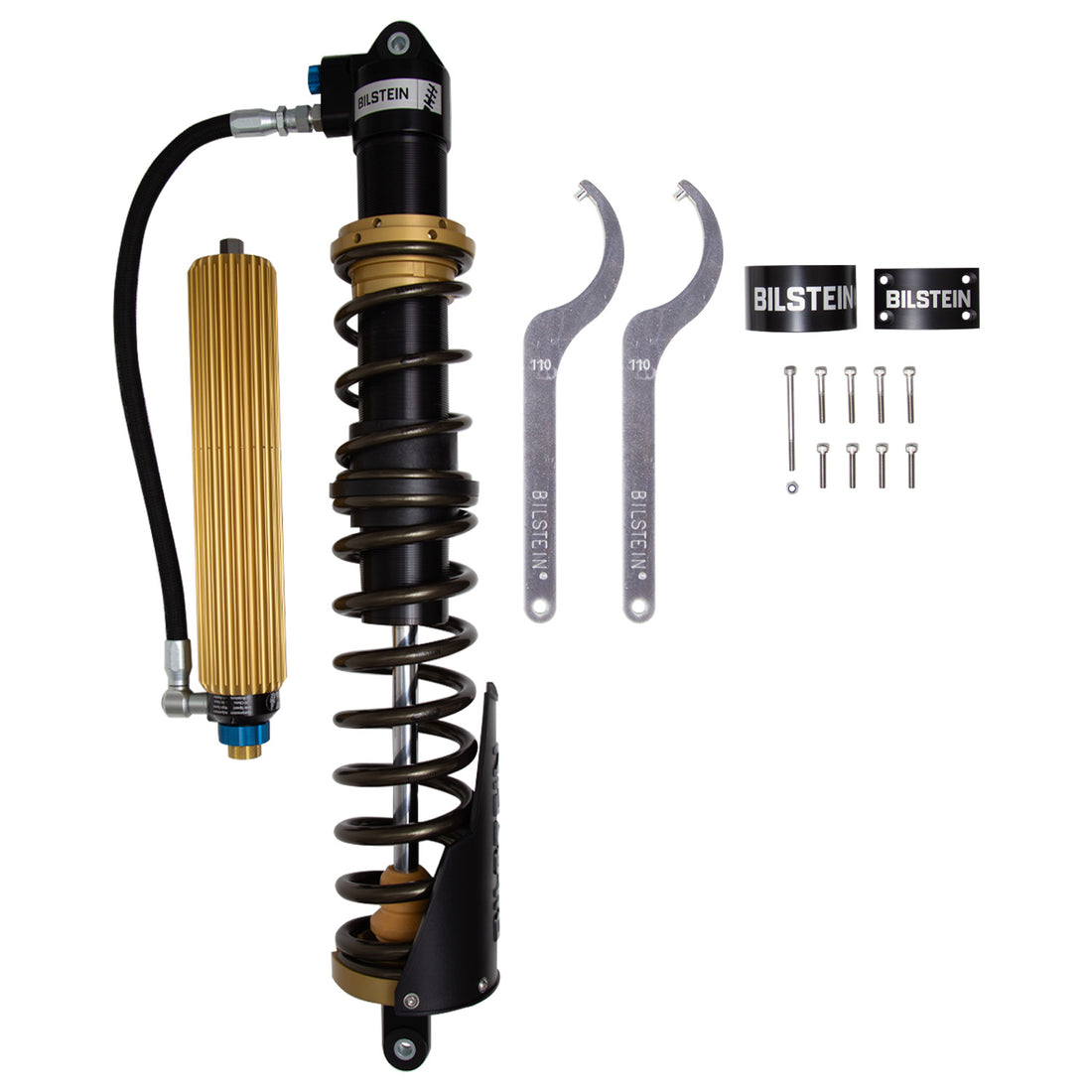 Bilstein 41-341766 - Suspension Shock Absorber and Coil Spring Assembly Black Hawk Powersports Monotube Rear 2014-2024 Polaris