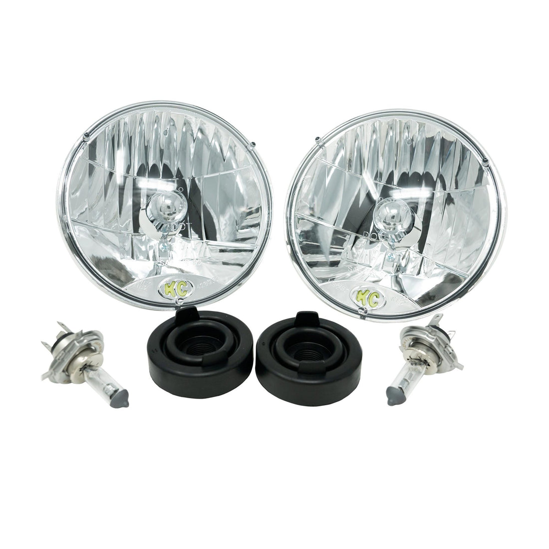 KC HiLiTES 42301 - KC Headlight H4 Halogen 7in Dot 2-Light 1997-2006 Jeep Wrangler TJ