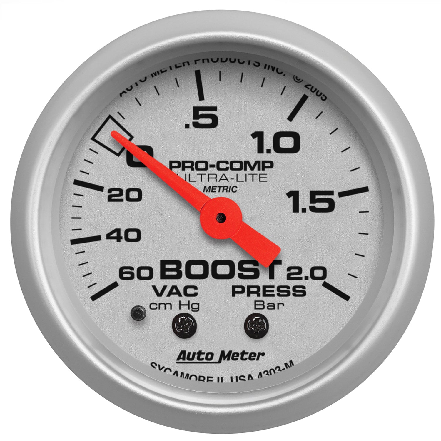 AutoMeter 4303-M - GAUGE, VAC/BOOST, 2 1/16", 60CMHG - 2.0BAR, MECHANICAL, ULTRA-LITE 3