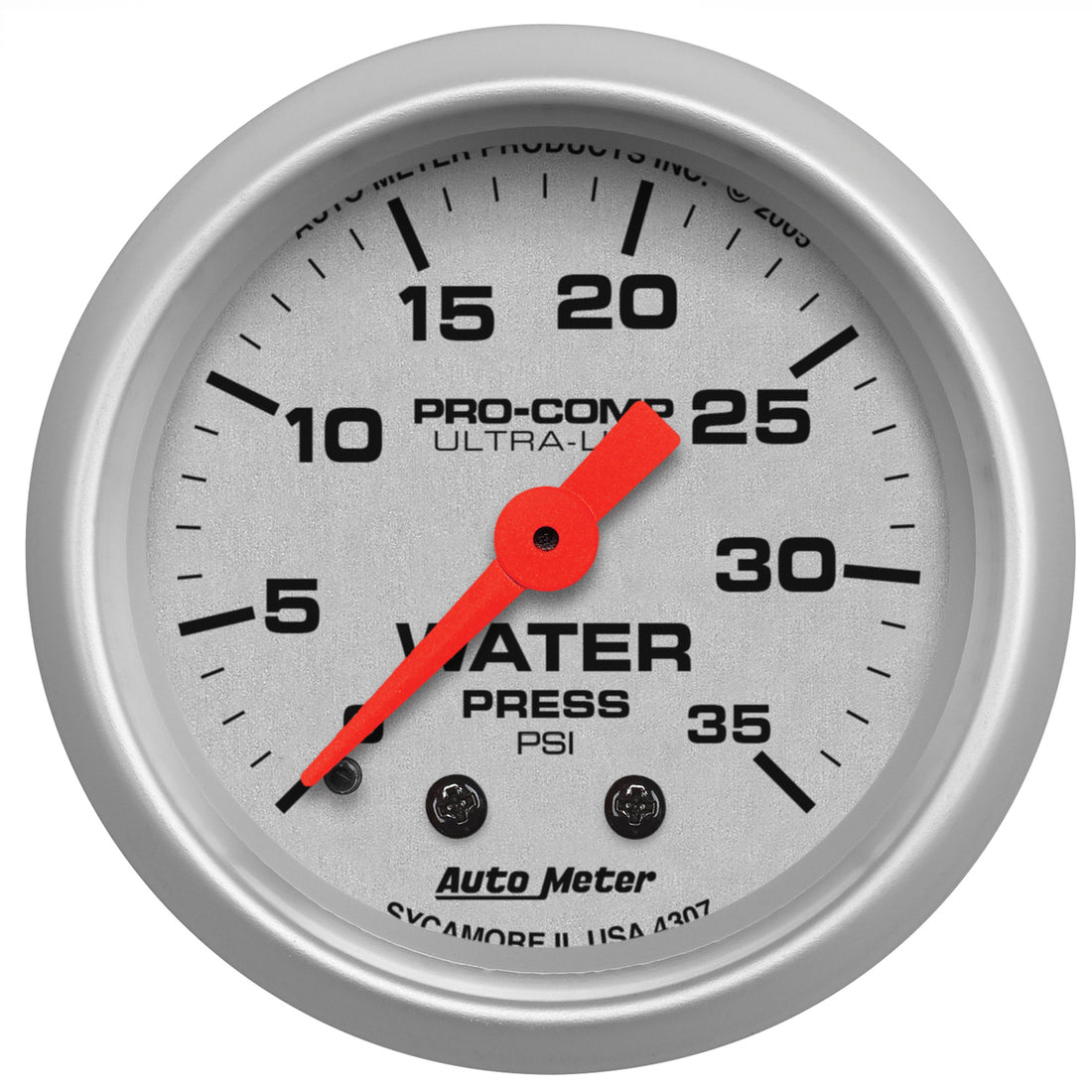 AutoMeter 4307 - GAUGE, WATER PRESS, 2 1/16", 35PSI, MECHANICAL, ULTRA-LITE 3