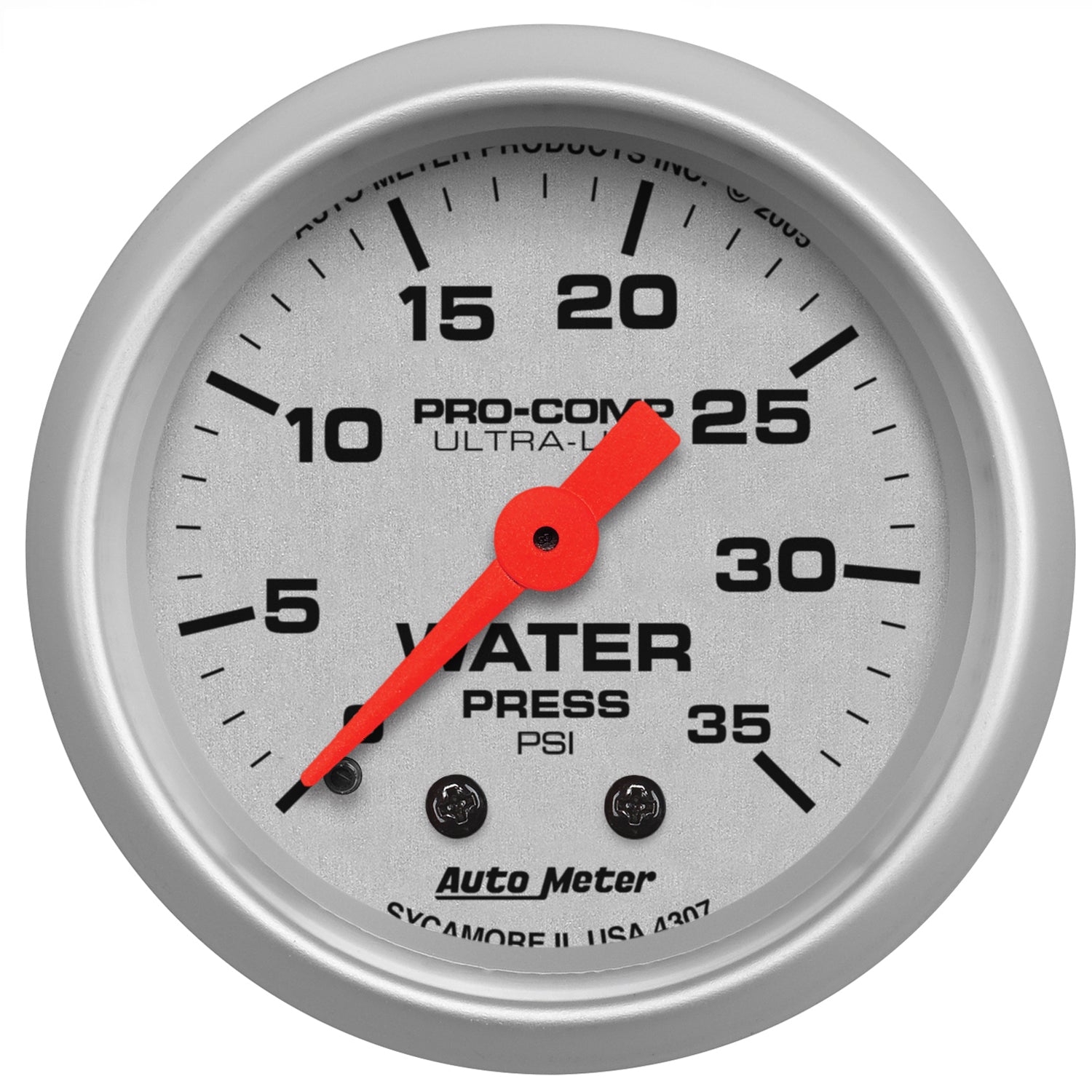 AutoMeter 4307 - GAUGE, WATER PRESS, 2 1/16", 35PSI, MECHANICAL, ULTRA-LITE 3