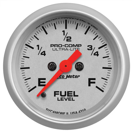 AutoMeter 4310 - GAUGE, FUEL LEVEL, 2 1/16", 0-280O PROGRAMMABLE, ULTRA-LITE 3