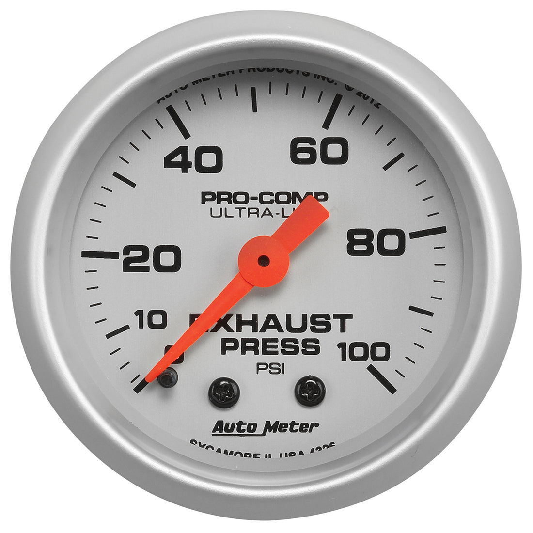 AutoMeter 4326 - GAUGE, EXHAUST PRESS, 2 1/16", 100PSI, MECHANICAL, ULTRA-LITE 3