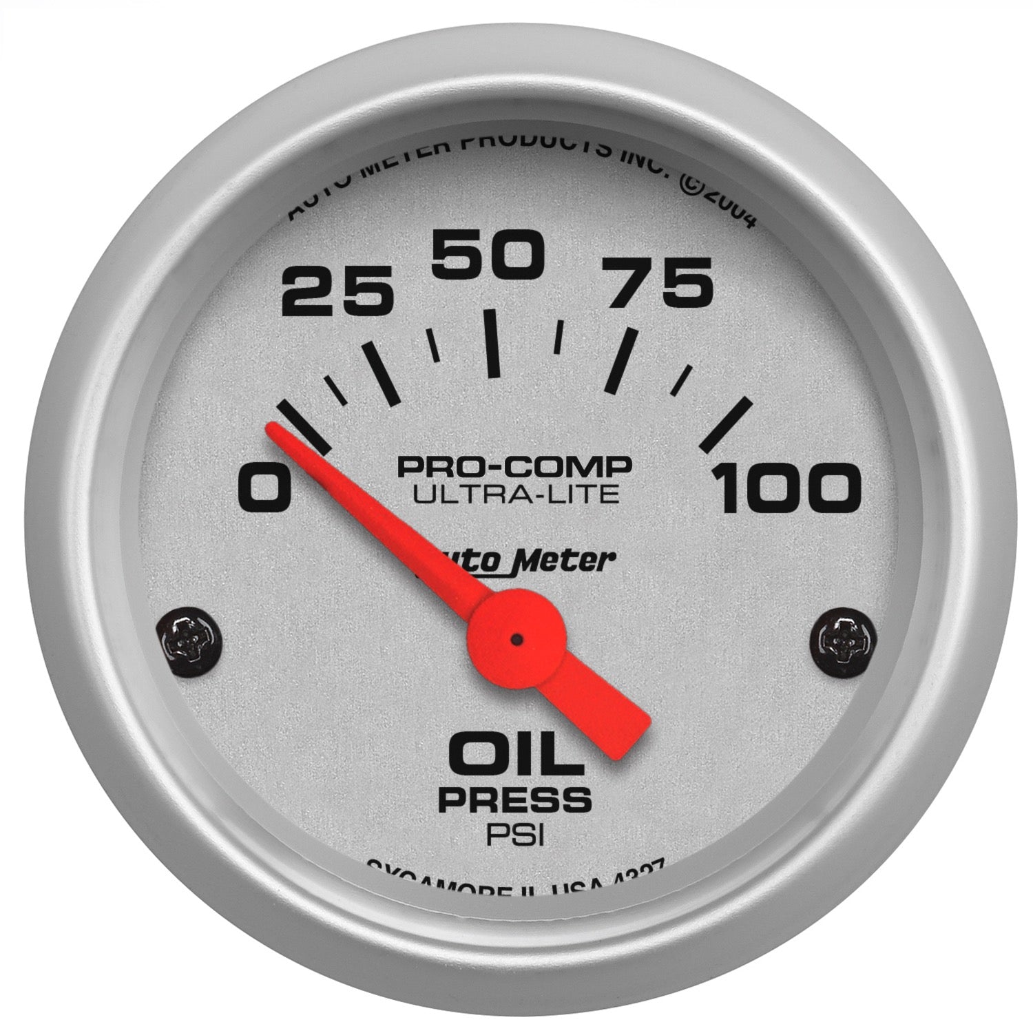 AutoMeter 4327 - GAUGE, OIL PRESSURE, 2 1/16", 100PSI, ELECTRIC, ULTRA-LITE 3
