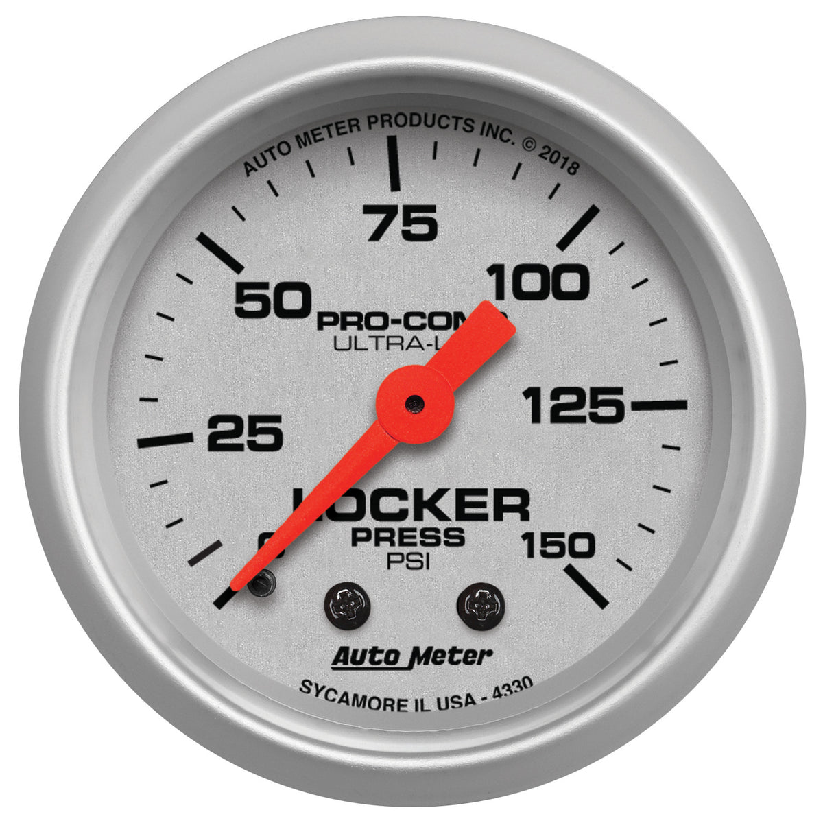 AutoMeter 4330 - GAUGE, AIR LOCKER PRESS, 2 1/16", 150PSI, MECHANICAL, ULTRA-LITE 3