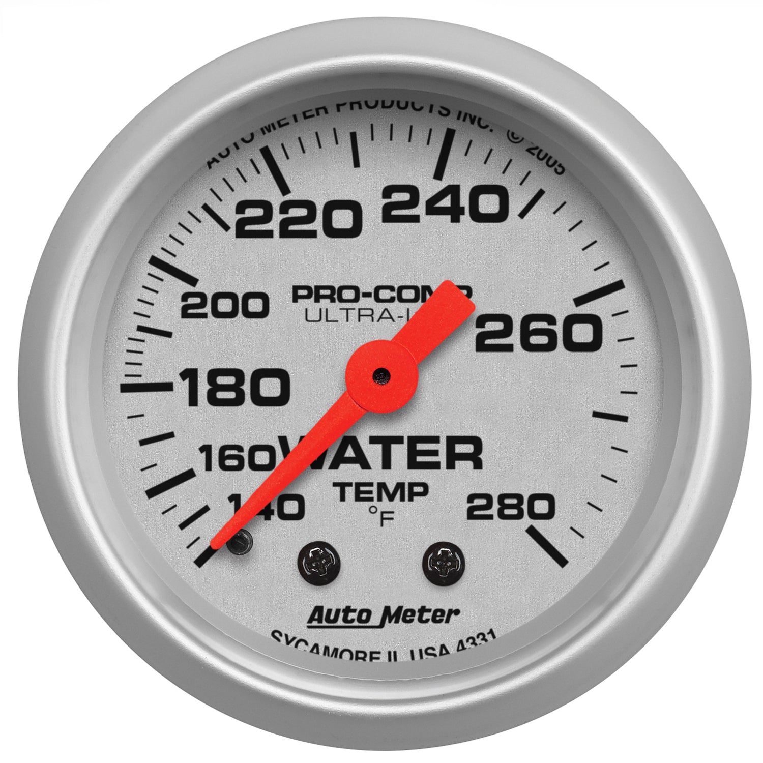 AutoMeter 4331 - GAUGE, WATER TEMP, 2 1/16", 140-280?F, MECHANICAL, ULTRA-LITE 3