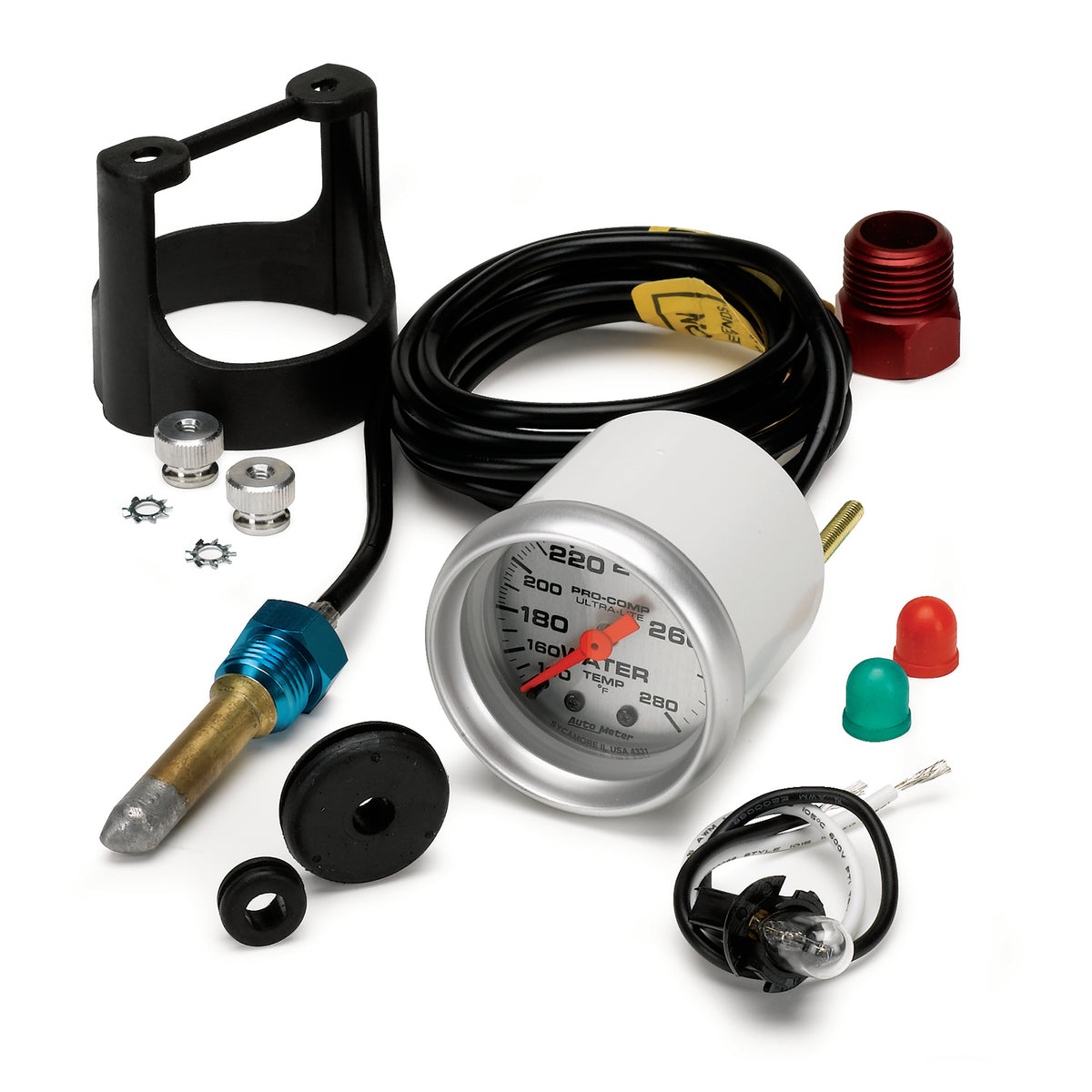 AutoMeter 4331 - GAUGE, WATER TEMP, 2 1/16", 140-280?F, MECHANICAL, ULTRA-LITE 4