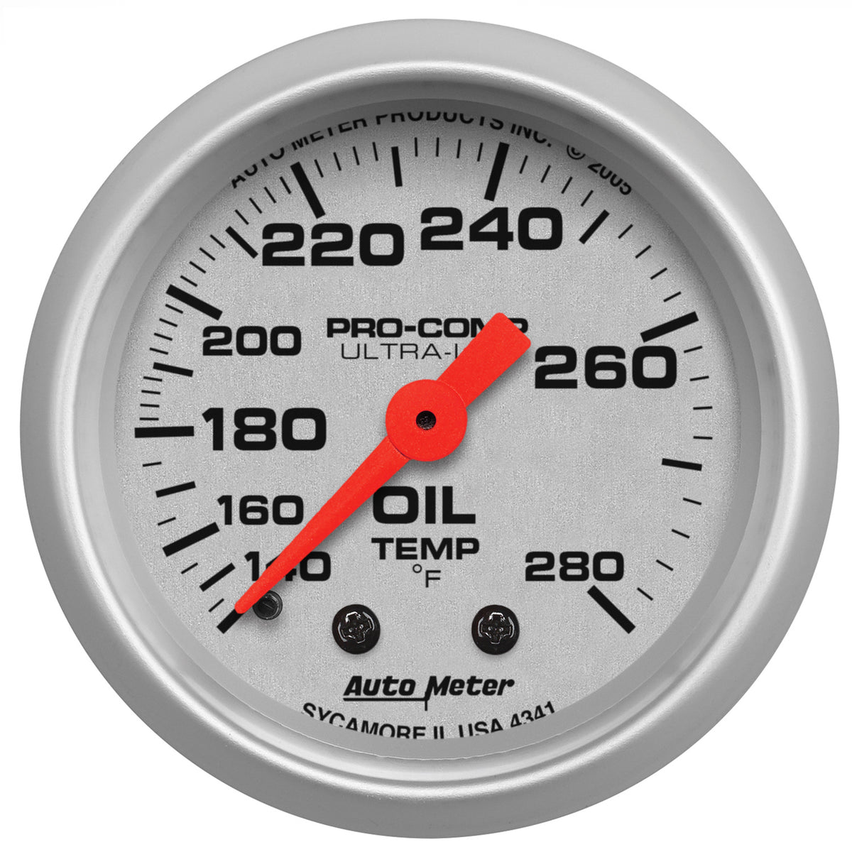 AutoMeter 4341 - GAUGE, OIL TEMP, 2 1/16", 140-280?F, MECHANICAL, ULTRA-LITE 3