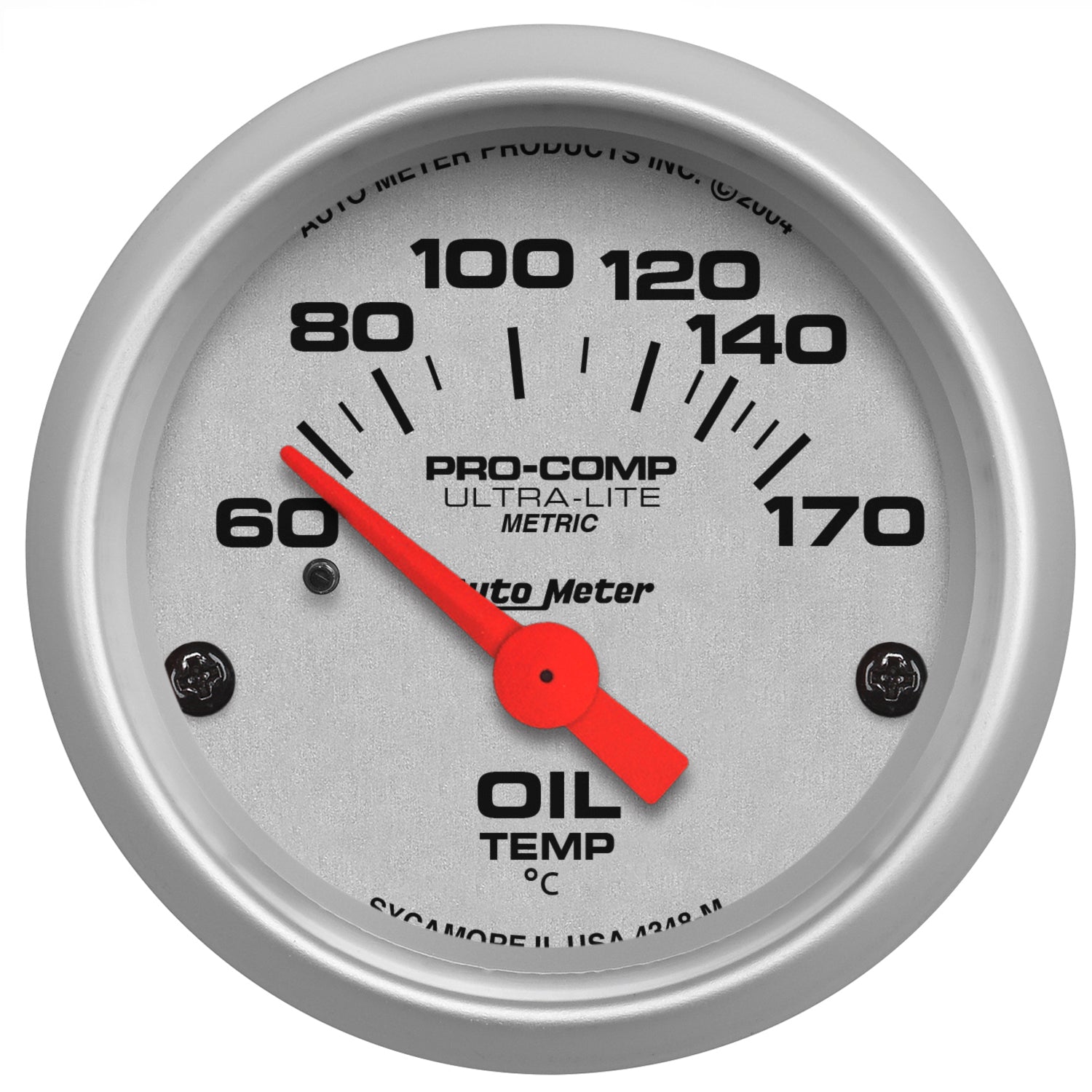 AutoMeter 4348-M - GAUGE, OIL TEMP, 2 1/16", 60-170?F, ELECTRIC, ULTRA-LITE 3