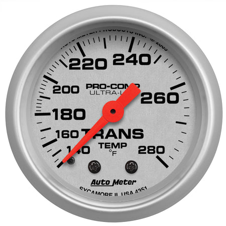 AutoMeter 4351 - GAUGE, TRANS TEMP, 2 1/16", 140-280?F, MECHANICAL, 8FT., ULTRA-LITE 3