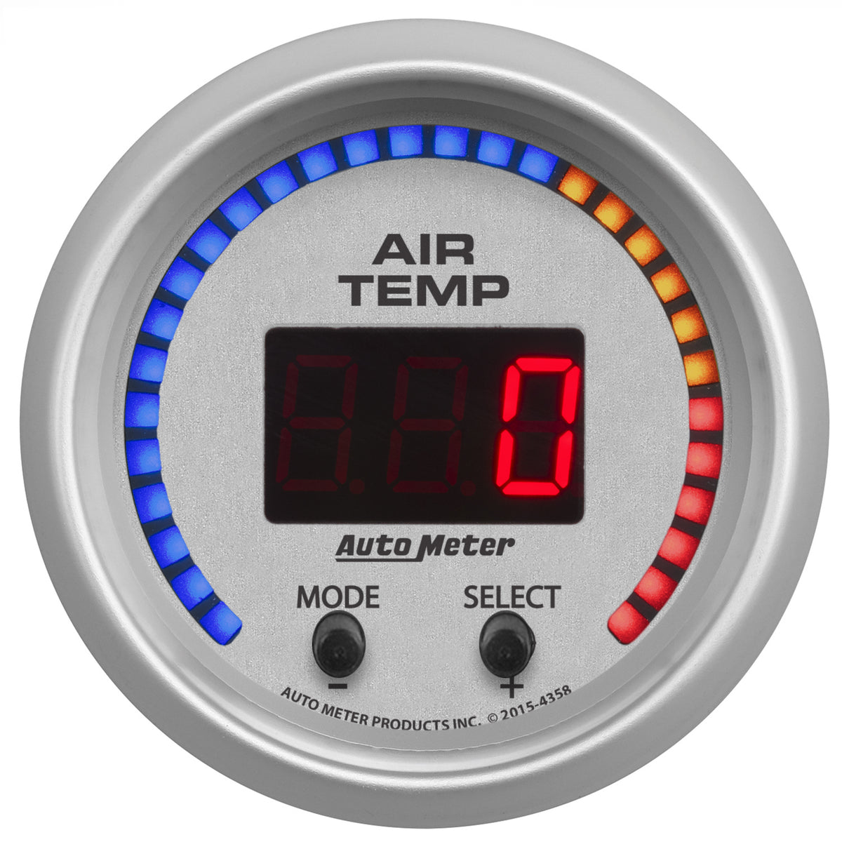 AutoMeter 4358 - GAUGE, AIR TEMP, DUAL, 2 1/16", 0-300?F, DIGITAL, ULTRA-LITE 3