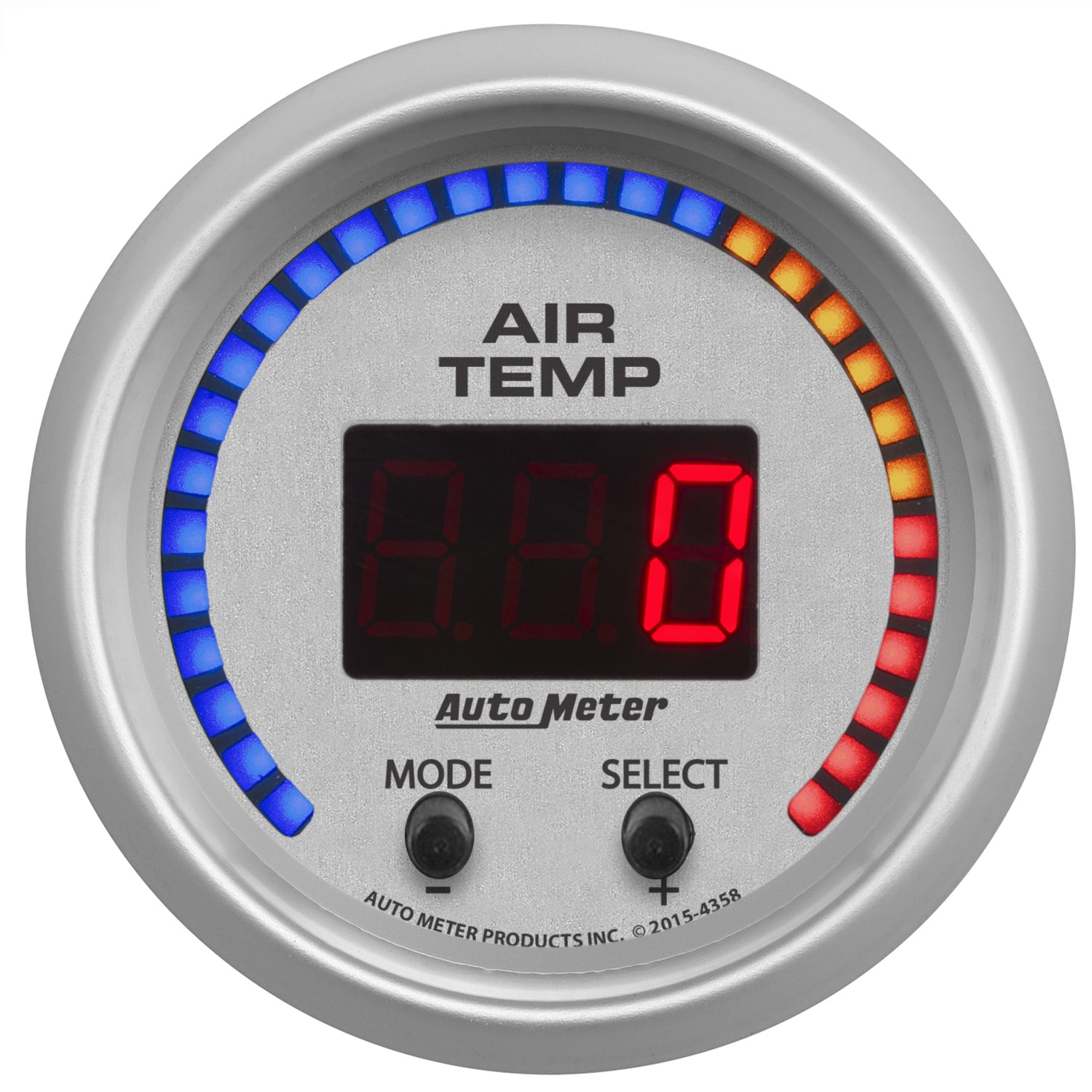 AutoMeter 4358 - GAUGE, AIR TEMP, DUAL, 2 1/16", 0-300?F, DIGITAL, ULTRA-LITE 3