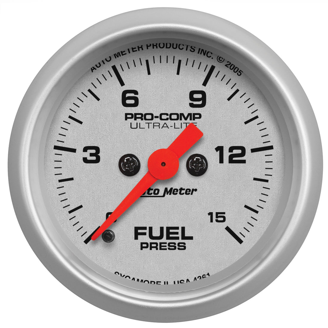 AutoMeter 4361 - GAUGE, FUEL PRESSURE, 2 1/16", 15PSI, DIGITAL STEPPER MOTOR, ULTRA-LITE 1