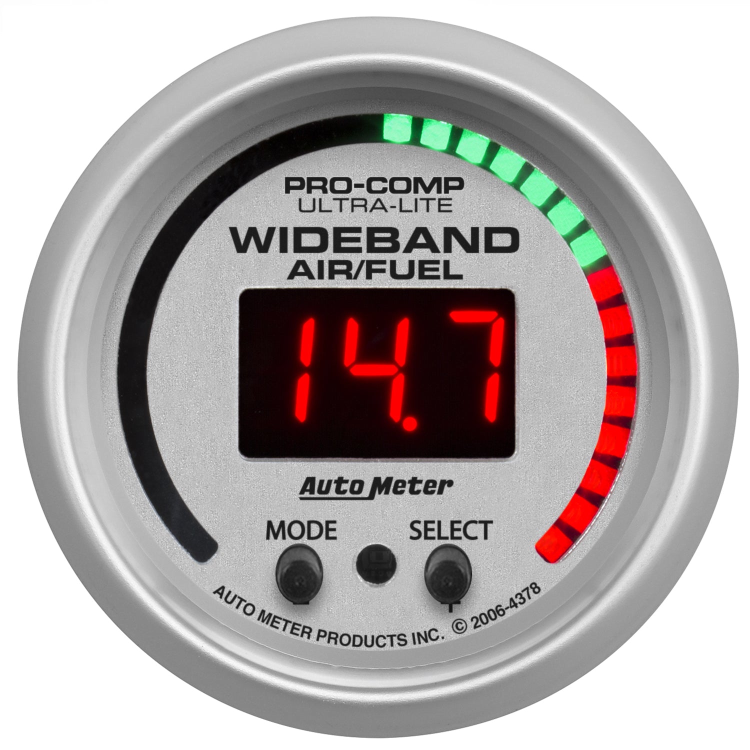 AutoMeter 4397 - GAUGE, AIR/FUEL RATIO-PRO PLUS, 2 1/16", 10:1-20:1, DIGITAL W/ PEAK & WARN, UL 3
