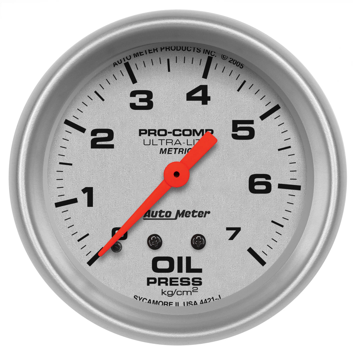 AutoMeter 4421-J - GAUGE, OIL PRESSURE, 2 5/8", 7.0KG/CM2, MECHANICAL, ULTRA-LITE 3